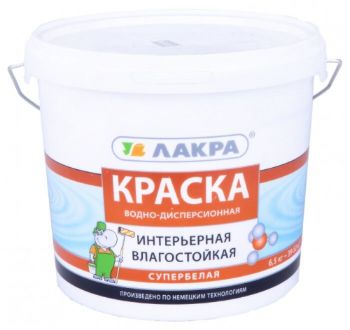 Краска интерьерная влагост.СУПЕРБЕЛАЯ 6,5кг (Л-С)