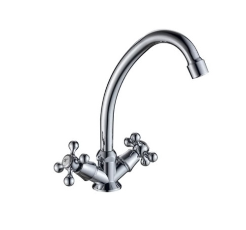 Смеситель для кухни с 2-мя рукоятками высокий излив Ronda Gota Rocio