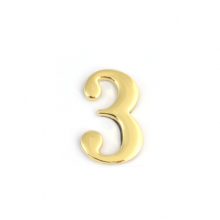 Цифра дверная "3" золото металл