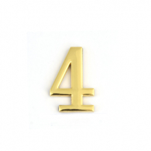 Цифра дверная "4" золото металл