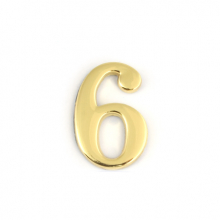 Цифра дверная "6" золото металл