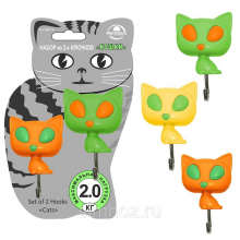 Крючки самоклеющиеся 2шт. Кошки