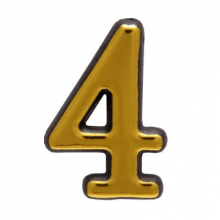 Цифра дверная на клеевой основе "4" пластик ,золото