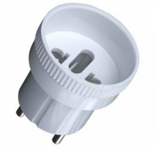 Переходник-евро АДАПТЕР стакан б/з. 6А бел. 