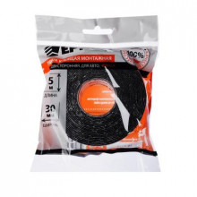 Лента клеящая монтажная 2-х сторонняя, 30 мм-5м Чёрный