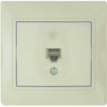 Розетка телеф. 1-м СП Мира RJ11 крем. Lezard