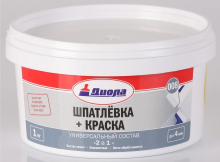 Шпатлевка 008 Шпатлевка+ краска 1кг/ведро Диола