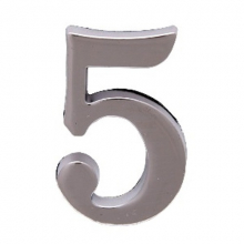 Цифра дверная Аллюр пластик "5" хром