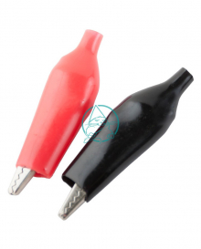 Зажим крокодил 10А 56мм черный/красный TDM
