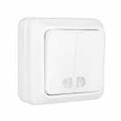 Выключатель 2-кл. ОП Олимп c подсв,10А бел.