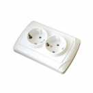 Розетка 2-м СУ Маргарита с/з бел 16А/ UNIVersal
