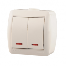Выключатель 2кл. c подсветкой Lezard (Nata)