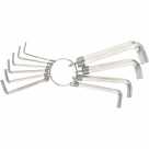 Набор ключей имбусовых, 1,5–10 мм, CrV, 10шт.,никелированный, на кольце// SPARTA