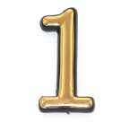 Цифра дверная на клеевой основе "1" пластик ,золото ЧИБИС