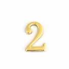 Цифра дверная "2" золото металл
