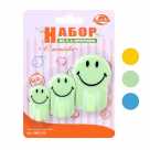 Крючки самоклеющиеся 3шт. Смешинки