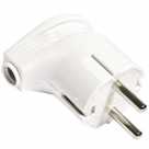 Вилка электрическая с/з угловая белая 16А UNIVersal