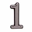 Цифра дверная на клеевой основе "1" пластик мат,хром