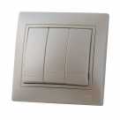 Выключатель 3-кл, Мира крем. Lezard 