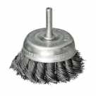 Щетка для дрели, 75 мм, "чашка" со шпилькой, крученая металлическая проволока