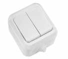 AQUA Выключатель 2-кл, наклад белый