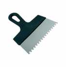 Шпатель из нержавеющей стали, 150 мм, зуб 8х8 мм, пластмассовая ручка // СИБРТЕХ