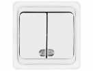 Выключатель 2-кл. СП ВАЛЕРИ 10А с индикацией белый UNIVERSAL В0123