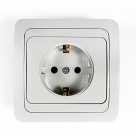 Розетка CLASSICO 1-м с/з керамика ASD