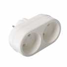 Разветвитель Toker 2Т, двухместный, 6 А, без з/к, белый