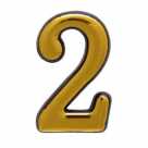 Цифра дверная на клеевой основе "2" пластик мат,золото