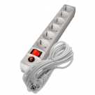 Сетевой фильтр Power Cube 5 роз. 3 м. 10А Серый, с/з выкл.