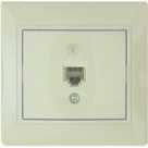 Розетка телеф. 1-м СП Мира RJ11 крем. Lezard