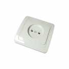 Розетка 1-м СП Мира Белый б/з керамика Lezard 