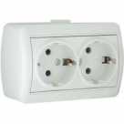 Розетка 2-м ОП Ната с/з керам. бел. Lezard
