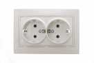 Розетка 2-м СП Мира Белый с/з керамика Lezard 