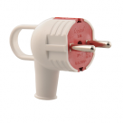 Вилка электрич.с/з. угл. с ушком. бел. 16А ASD