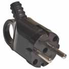 Вилка электрич.с/з. угл. с ушком. черн. 16А ASD