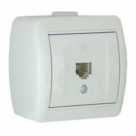 Розетка телеф. 1-м ОП Ната RJ11 бел. Lezard 