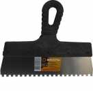 Шпатель нерж, сталь 250 мм, зуб 6х6 мм, пл, ручка//Вихрь