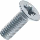Винт, 6 х 12, потайная головка Pozi, цинк, DIN 965 (Тайвань)