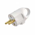 Вилка угловая c/з с кольцом 16А 250В IEK белая