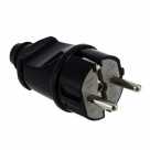 Вилка прямая с з/к 16A 10-02 чёрная EKF 