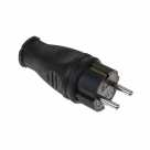 Вилка эл. прямая б/з черная SmartBay