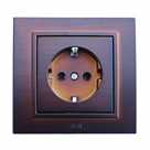 Zena Тёмный орех розетка с/з,1гн,