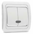 Zena Белый выключатель 2кл,с подсветкой