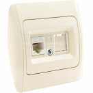 ZIRVE Белая розетка комп,с/з,(CAT6+гнездо)