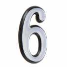 Цифра дверная Аллюр пластик "6" хром